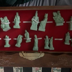 Really old wood chess board. Might be bamboo.